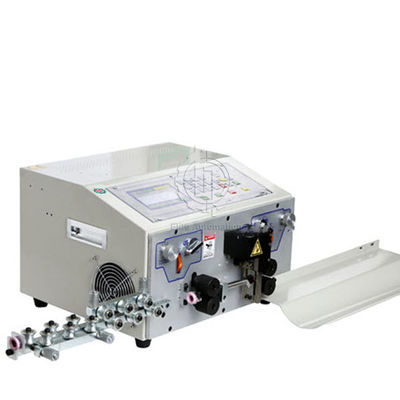 Empat roda Drive Cable Cutting and Stripping untuk Mesin Pengolah Kawat dengan Layar LCD Berwarna