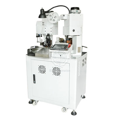 Sepenuhnya Otomatis Dua Kepala Terminal Elektronik Wire Striping Belt Pressing Machine Crimper Di Kedua Ujung Ujung Peeling